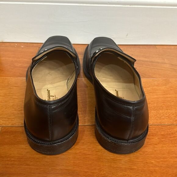 Salvatore Ferragamo Pompei Loafer Black Leather Mens Size 9.5 B - Picture 3 of 11